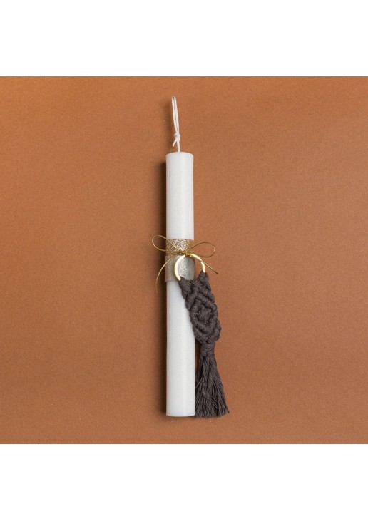 Beauty Home ΛΑΜΠΑΔΑ 25cm ΜΑΚΡΑΜΕ ΜΠΡΕΛΟΚ ΓΚΡΙ ΜΕ ΦΙΟΓΚΟ ΣΕ ΣΥΣΚΕΥΑΣΙΑ ΔΩΡΟΥ