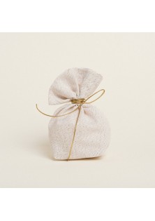 Beauty Home ΠΟΥΓΚΙ ΜΕ ΒΑΣΗ 8 x 12 cm ΕΚΡΟΥ ΧΡΥΣΟ LUREX