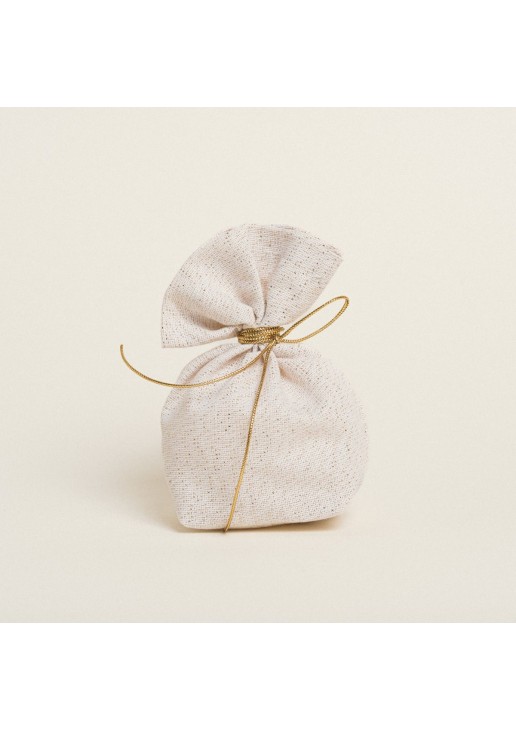 Beauty Home ΠΟΥΓΚΙ ΜΕ ΒΑΣΗ 8 x 12 cm ΕΚΡΟΥ ΧΡΥΣΟ LUREX