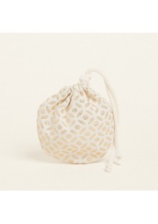 Beauty Home ΠΟΥΓΚΙ ΟΒΑΛ ΜΕ ΚΟΡΔΟΝΙ 13 x 14 cm ΖΑΚΑΡ ΕΚΡΟΥ- ΧΡΥΣΟ