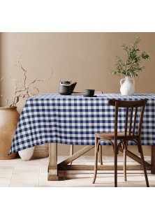 Beauty Home Επαγγελματικό τραπεζομάντηλο Checks Art Ε8031 100x100 Μπλε σκούρο