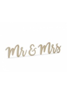 Beauty Home ΞΥΛΙΝΟ ΔΙΑΚΟΣΜΗΤΙΚΟ ΧΡΥΣΟ MR & MRS