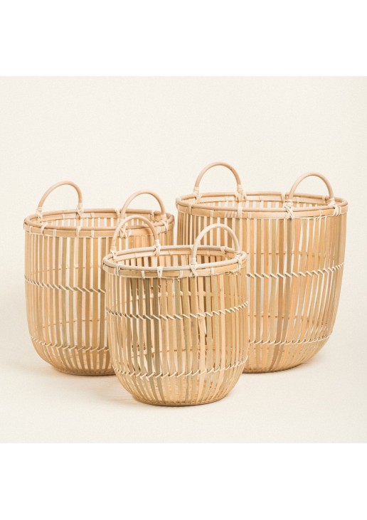 Beauty Home ΚΑΛΑΘΙΑ ΜΠΑΜΠΟΥ 38 x 35 cm ΣΕΤ 3 ΤΜΧ