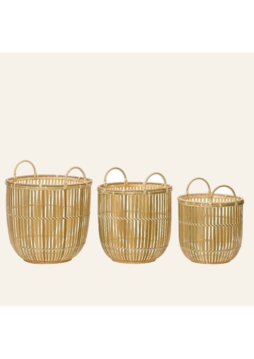 Beauty Home ΚΑΛΑΘΙΑ ΜΠΑΜΠΟΥ 38 x 35 cm ΣΕΤ 3 ΤΜΧ