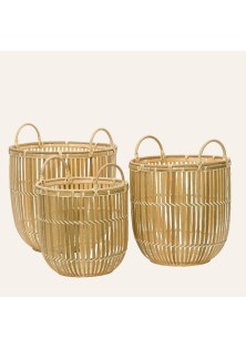 Beauty Home ΚΑΛΑΘΙΑ ΜΠΑΜΠΟΥ 38 x 35 cm ΣΕΤ 3 ΤΜΧ