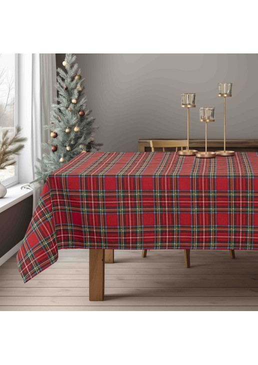 Beauty Home ΤΡΑΠΕΖΟΜΑΝΤΗΛΟ ΚΑΡΩ ΚΟΚΚΙΝΟ ΠΡΑΣΙΝΟ 135 x 135 cm