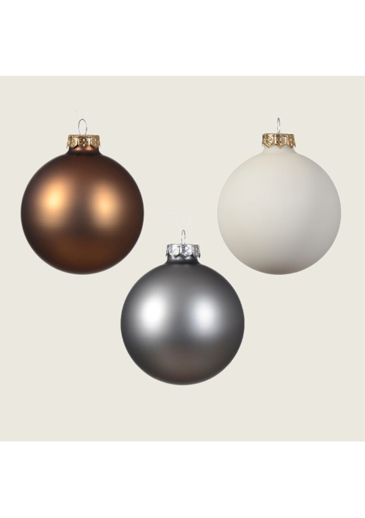 Beauty Home ΓΥΑΛΙΝΕΣ ΜΠΑΛΕΣ 3 ΧΡΩΜΑΤΑ 8 cm ΣΕΤ 16 ΤΜΧ