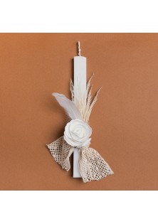 Beauty Home ΛΑΜΠΑΔΑ 33cm ΤΡΙΝΤΑΦΥΛΛΟ ΜΕ ΦΤΕΡΑ ΛΕΥΚΟ ΣΕ ΣΥΣΚΕΥΑΣΙΑ ΔΩΡΟΥ