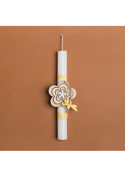 Beauty Home ΛΑΜΠΑΔΑ 25cm ΞΥΛΙΝΗ ΜΑΡΓΑΡΙΤΑ ΚΙΤΡΙΝΟ ΣΕ ΣΥΣΚΕΥΑΣΙΑ ΔΩΡΟΥ