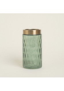 Beauty Home ΒΑΖΟ ΓΥΑΛΙΝΟ ΠΡΑΣΙΝΟ ΜΕ ΧΡΥΣΟ, 10X11X22CM