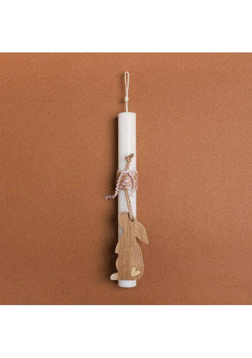 Beauty Home ΛΑΜΠΑΔΑ 25cm ΞΥΛΙΝΟΣ ΛΑΓΟΣ ΡΟΖ ΣΕ ΣΥΣΚΕΥΑΣΙΑ ΔΩΡΟΥ