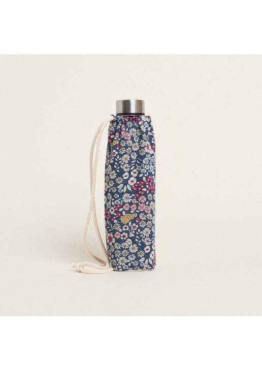 Beauty Home ΘΗΚΗ ΓΙΑ ΜΠΟΥΚΑΛΙ ΜΕ ΚΟΡΔΟΝΙ 22 x 12 cm ΜΠΛΕ ΦΛΟΡΑΛ