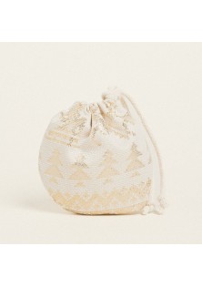 Beauty Home ΠΟΥΓΚΙ ΟΒΑΛ ΜΕ ΚΟΡΔΟΝΙ 13 x 14 cm ΖΑΚΑΡ ΠΑΡΑΔΟΣΙΑΚΟ ΜΕ ΧΡΥΣΑ ΧΡΙΣΤΟΥΓΕΝΝΙΑΤΙΚΑ ΣΧΕΔΙΑ