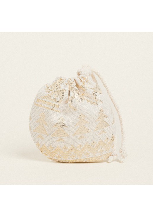 Beauty Home ΠΟΥΓΚΙ ΟΒΑΛ ΜΕ ΚΟΡΔΟΝΙ 13 x 14 cm ΖΑΚΑΡ ΠΑΡΑΔΟΣΙΑΚΟ ΜΕ ΧΡΥΣΑ ΧΡΙΣΤΟΥΓΕΝΝΙΑΤΙΚΑ ΣΧΕΔΙΑ