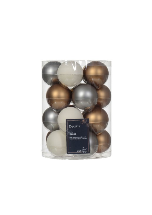 Beauty Home ΓΥΑΛΙΝΕΣ ΜΠΑΛΕΣ 3 ΧΡΩΜΑΤΑ 6 cm ΣΕΤ 20 ΤΜΧ