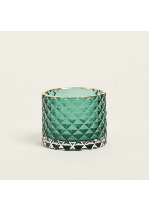 Beauty Home ΚΗΡΟΠΗΓΙΟ ΠΡΑΣΙΝΟ ΑΝΑΓΛΥΦΟ ΜΕ ΧΡΥΣΟ ΣΤΟΜΙΟ Ø7×5,5cmØ7×5,5cm