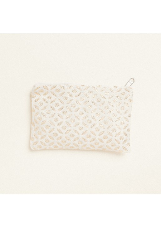 Beauty Home ΠΟΡΤΟΦΟΛΑΚΙ 9 x 16 cm ΖΑΚΑΡ ΕΚΡΟΥ- ΧΡΥΣΟ