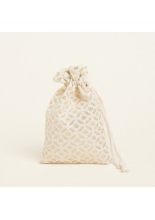 Beauty Home ΠΟΥΓΚΙ ΜΕ ΚΟΡΔΟΝΙ 12 x 17 cm ΖΑΚΑΡ ΕΚΡΟΥ- ΧΡΥΣΟ