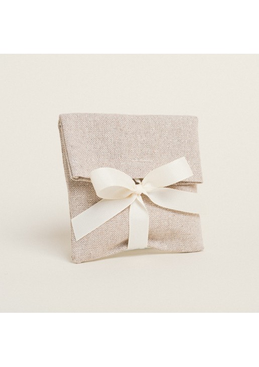 Beauty Home ΠΟΥΓΚΙ ΜΕ ΚΟΡΔΕΛΑ 12 x 17 cm ΜΠΕΖ ΧΡΥΣΟ LUREX