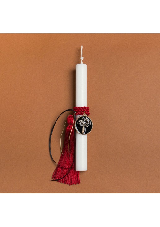 Beauty Home ΛΑΜΠΑΔΑ 33cm ΚΟΚΚΙΝΗ ΦΟΥΝΤΑ ΚΑΙ ΔΕΝΤΡΟ ΖΩΗΣ ΜΑΥΡΟ ΣΕ ΣΥΣΚΕΥΑΣΙΑ ΔΩΡΟΥ