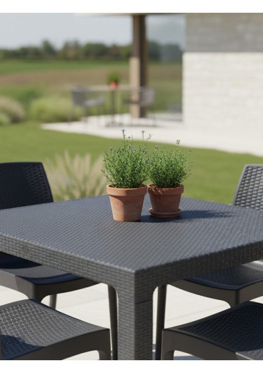 Τραπέζι Rattan BREEZE ANTHRACITE Τραπέζι: 90 x 90 εκ. MADI