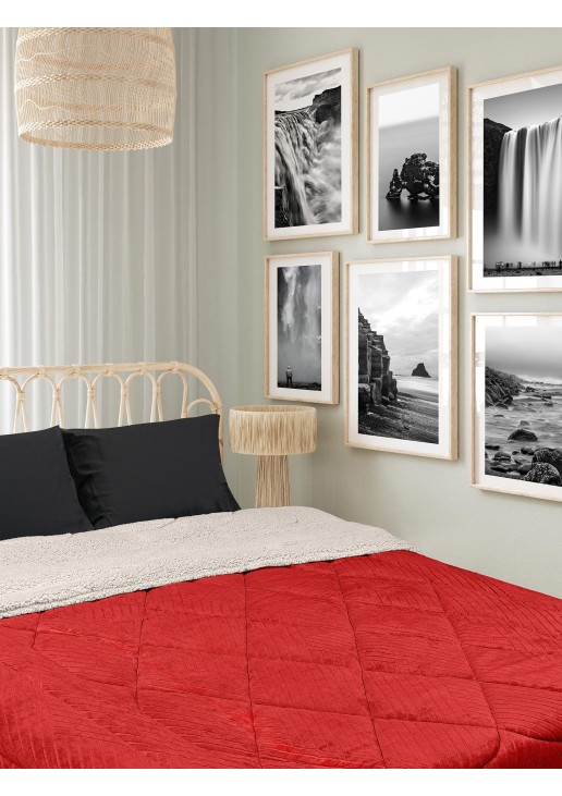 Κουβερτοπάπλωμα CHILL RED BEIGE Κουβερτοπάπλωμα King: 240 x 260 εκ. MADI