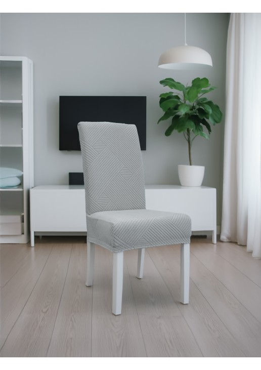 Ελαστικά καλύμματα τραπεζαρίας EARTHLINE GREY Σετ ελαστικά καλύμματα τραπεζαρίας έξι τεμαχίων MADI