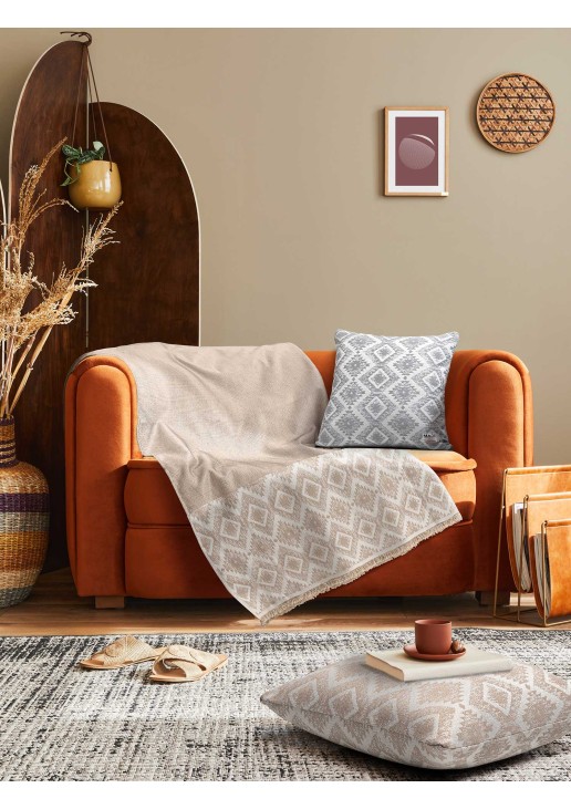 Ριχτάρι FOLK BEIGE Ριχτάρι διθέσιου καναπέ: 170 x 250 εκ. MADI