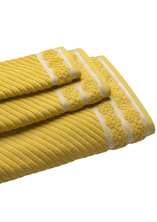 Πετσέτα HAZY YELLOW Σετ πετσέτες 3 τεμαχίων (30 x 50 + 50 x 90 + 80 x 150 εκ.) MADI