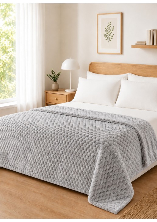 Κουβέρτα Fleece NESTIQ GREY Κουβέρτα μονή: 160 x 220 εκ. MADI