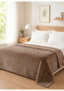 Κουβέρτα Fleece NESTIQ TAUPE Κουβέρτα υπέρδιπλη: 220 x 240 εκ. MADI