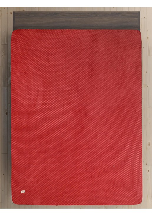 Σεντόνι Flannel NODES RED Flannel υπέρδιπλο με λάστιχο: 160 x 200 + 30 εκ. MADI