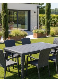 Τραπέζι Rattan OASIS ANTHRACITE Τραπέζι: 70 x 120 εκ. MADI