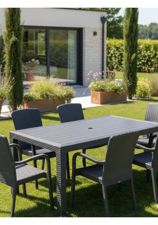 Τραπέζι Rattan OASIS ANTHRACITE Τραπέζι: 70 x 120 εκ. MADI