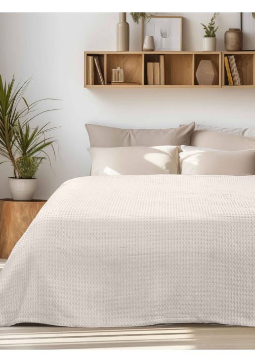 Κουβέρτα Πικέ PIKONA BEIGE Κουβέρτα Πικέ: 220 x 240 εκ. MADI