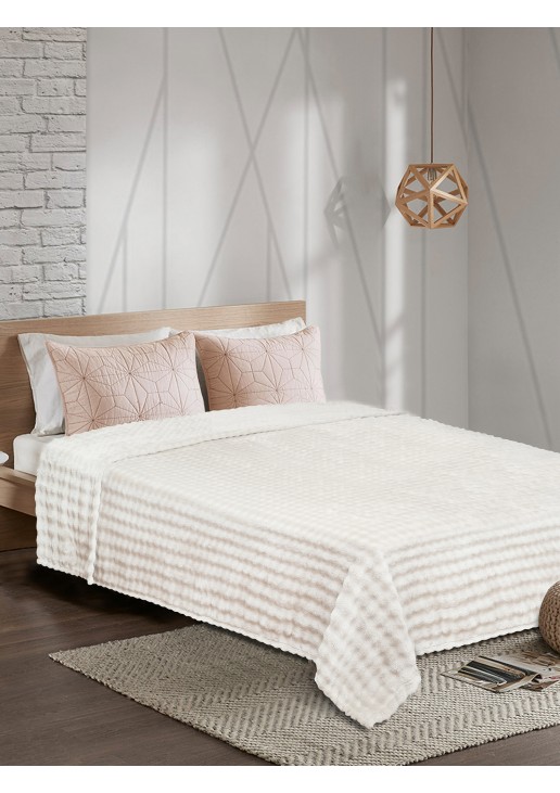Κουβέρτα Fleece PUFFELLA ECRU Κουβέρτα μονή: 160 x 220 εκ. MADI