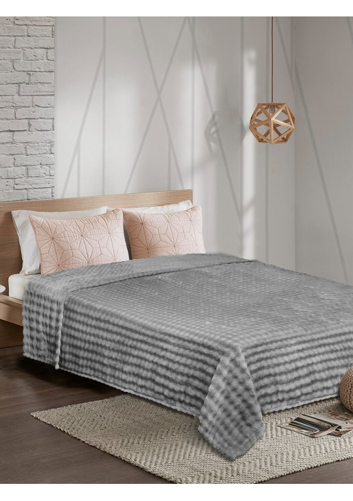 Κουβέρτα Fleece PUFFELLA GREY Κουβέρτα μονή: 160 x 220 εκ. MADI