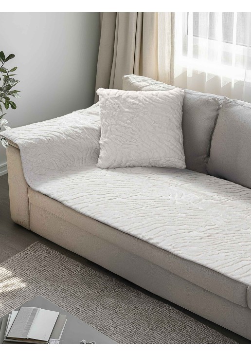 Μεμονωμένο γούνινo κάλυμμα SERANI WHITE Μεμονωμένο γούνινο κάλυμμα για καναπέ γωνία 250 x 90 εκ. MADI