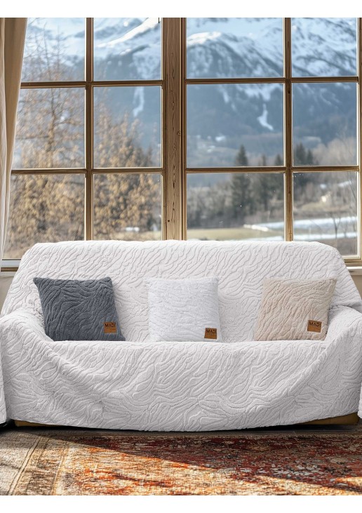 Ριχτάρι SERANI WHITE Ριχτάρι τετραθέσιου καναπέ: 180 x 340 εκ. MADI