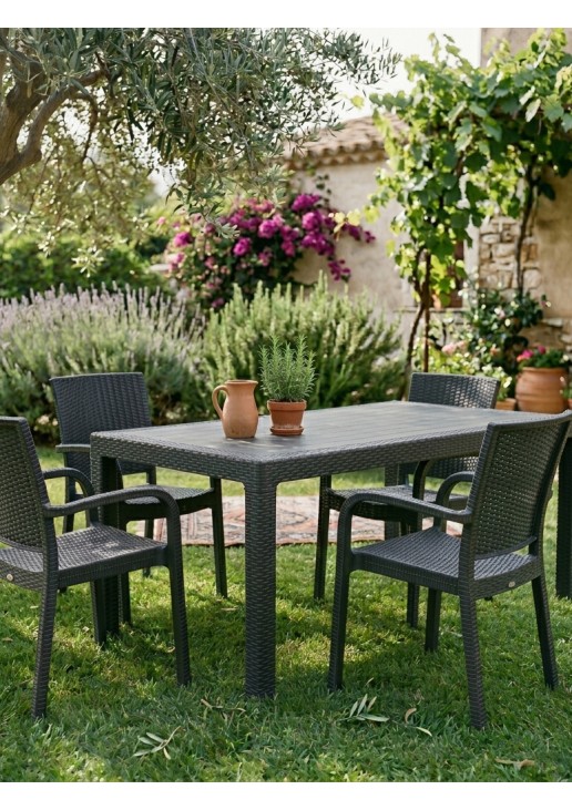 Καρέκλα Rattan SIERRA ANTHRACITE Καρέκλα: 57 x 57 x 88 εκ. MADI