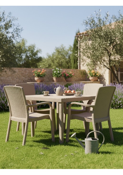 Καρέκλα Rattan SIERRA BEIGE Καρέκλα: 57 x 57 x 88 εκ. MADI