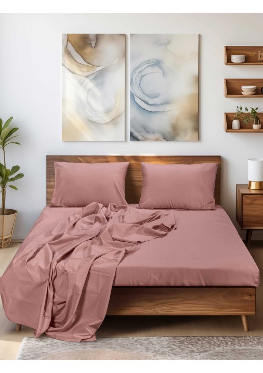 Σεντόνι SLEEK PINK Σεντόνι μονό με λάστιχο: 100 x 200+35 εκ. MADI