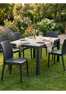Καρέκλα Rattan SOLARA ANTHRACITE Καρέκλα: 56 x 42 x 86 εκ. MADI