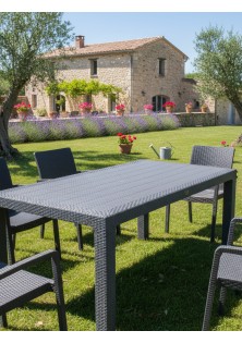 Τραπέζι Rattan SUNSET ANTHRACITE Τραπέζι: 90 x 150 εκ. MADI