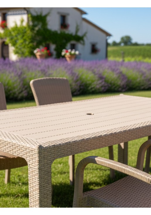 Τραπέζι Rattan SUNSET BEIGE Τραπέζι: 90 x 150 εκ. MADI