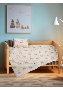 Βρεφικό Σετ Σεντόνια TEDDYLOVE Σετ σεντόνια κούνιας με λάστιχο: 120 x 170 + 70x140 + 15 + 1 μαξιλαροθήκη 30 x 40 εκ. MADI