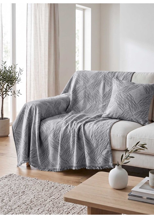 Διακοσμητικό Μαξιλάρι TEMPO GREY Διακοσμητική μαξιλαροθήκη: 45 x 45 εκ. MADI