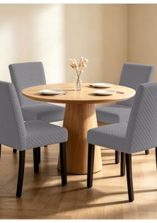 Ελαστικά καλύμματα τραπεζαρίας ZENTRA GREY Σετ ελαστικά καλύμματα τραπεζαρίας έξι τεμαχίων MADI