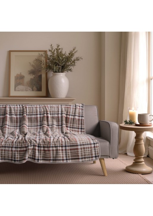 Ριχτάρι-Κουβέρτα Καναπέ Berries 02 Beige - 130 x 170 cm TEORAN