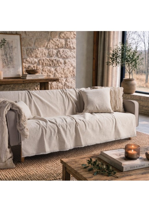 Ριχτάρι Dayton 01 Ivory - Τριθέσιο 180x300cm TEORAN
